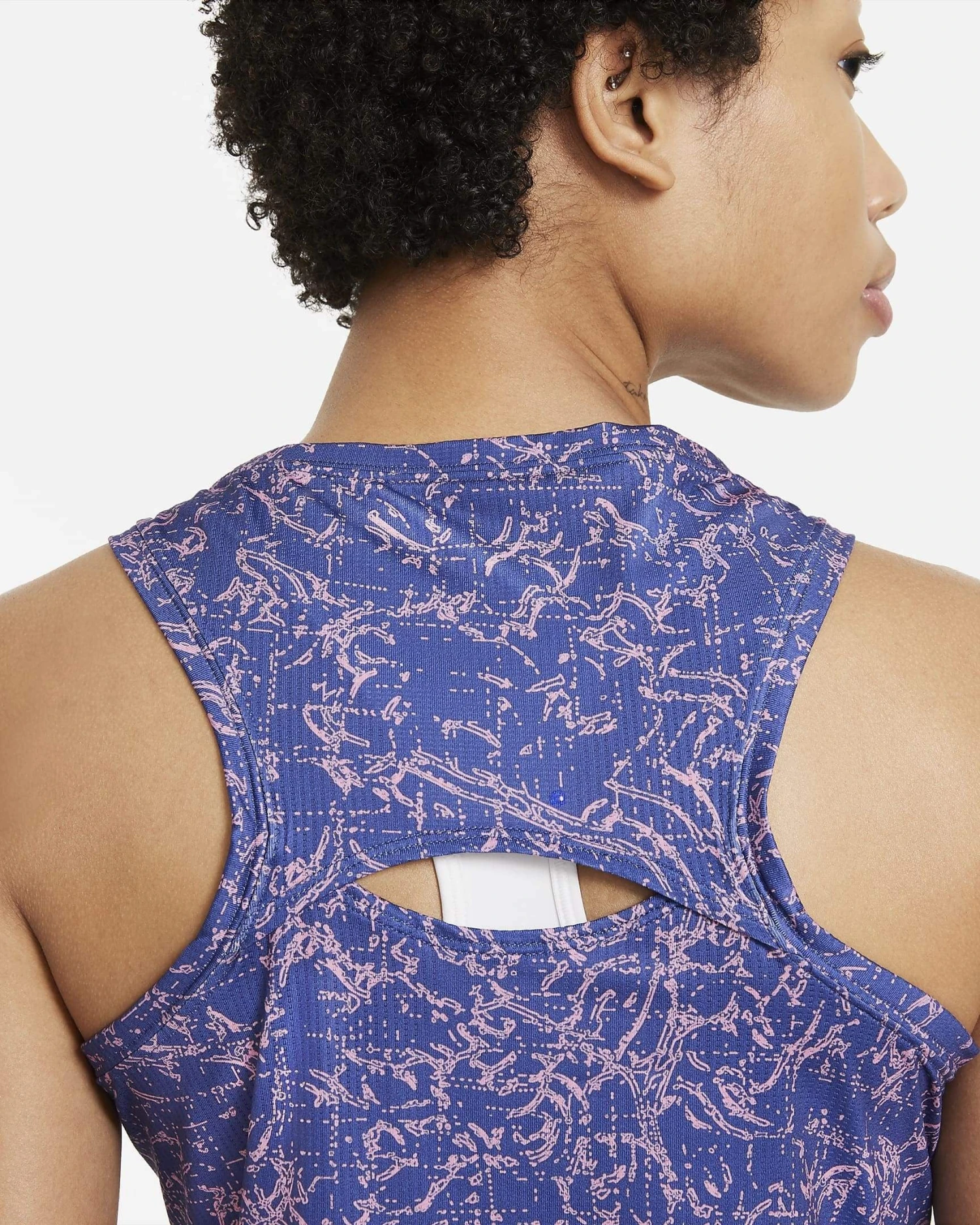Nike Women's Dri-FIT Victory Print Tank (Purple/White) 3 Nike Women's Dri-FIT Victory Print Tank (Purple/White) - Image 3